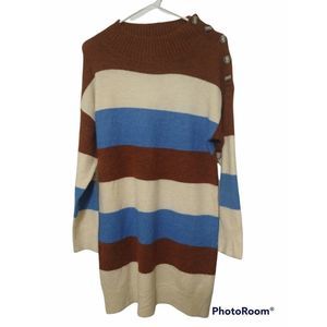 Altar'd State Women's Striped Mock Collar Sweater Dress Size S